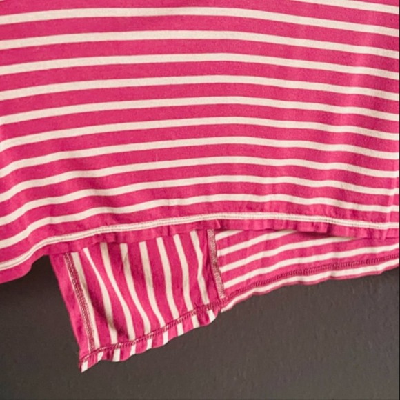 LOGO Lori Goldstein Women's Angle Stripe Knit Asymmetric Hem Long Sleeve Tee XL - Picture 11 of 13